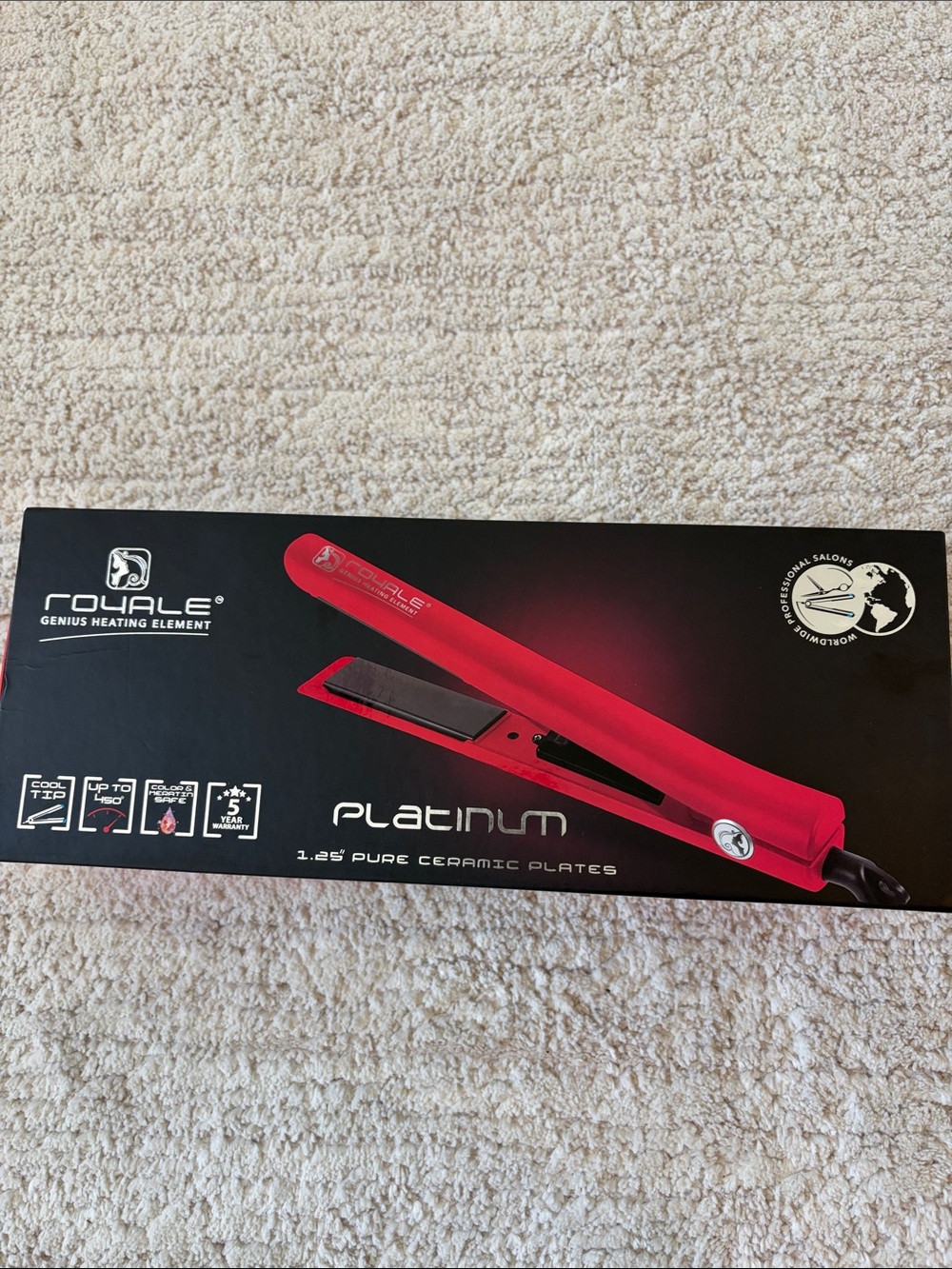 Royale Platinum Red Ceramic Flat Iron - Red